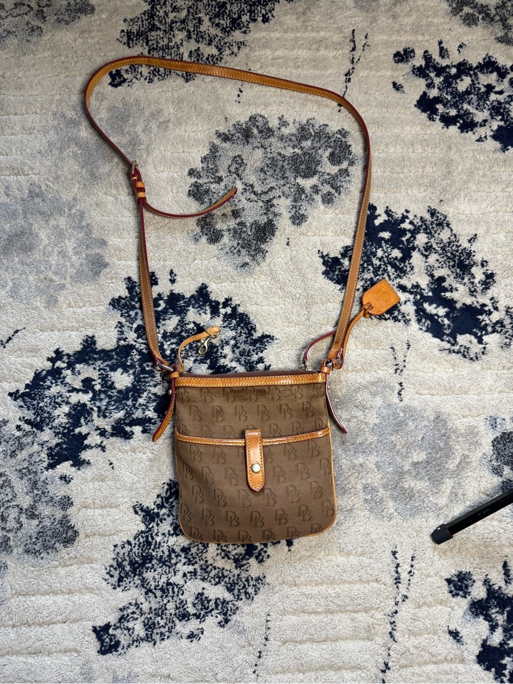Dooney & Bourke Brown Monogram Crossbody with Tan Trim *SOLD AS IS*